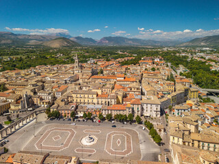 Aerial view of historic Sulmona and Piazza Garibaldi in Abruzzo © Mazur Travel