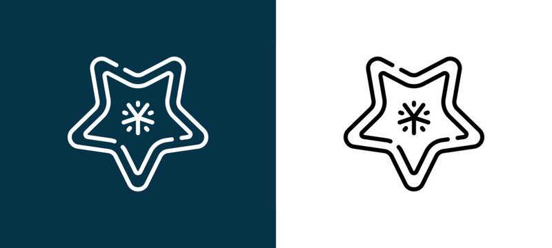 Two-tone starfruit line icon pair in black and white, editable stroke vector illustration for web, mobile apps, UI design, branding, and print from Fruits and Vegetables