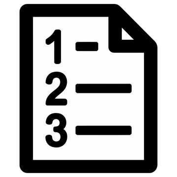 Numbered list document vector icon for task management and organization interface