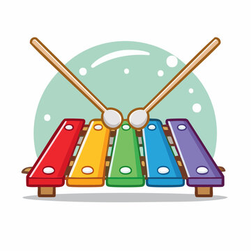 Colorful Xylophone with Mallets