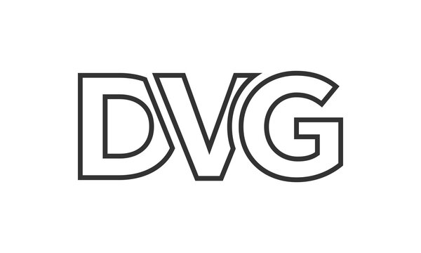 DVG logo design template with strong and modern bold text. Initial based vector logotype featuring simple and minimal typography. Trendy company identity.
