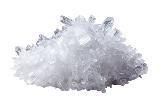Magnesium chloride crystals isolated on white background, Clipping Path, png