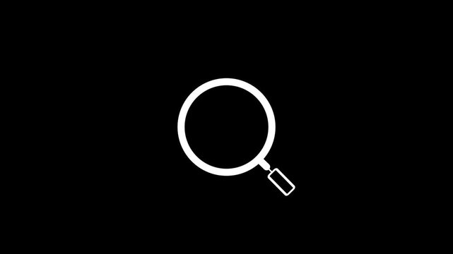 Business growth graph concept with magnifying glass isolated on black background. Search icon highlights progress and detailed analysis.