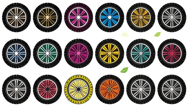 Colorful circular mandala patterns collection.