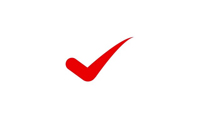 approved tick mark icon, Check mark icon animation , right mark icon. check box, tick box, red checkmark.4k video concept