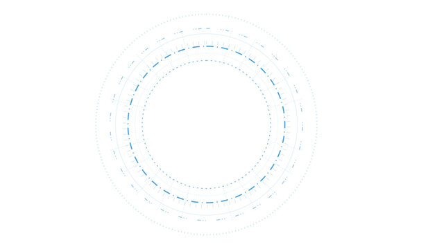 Abstract circular hud element with dashed and dotted rings