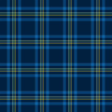 Punk check seamless plaid, custom pattern fabric textile. Folded tartan texture background vector in cyan and dark colors.