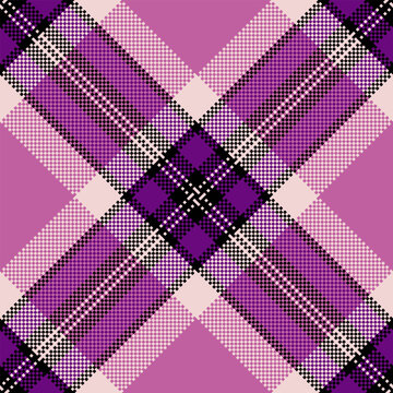 Marketing textile fabric plaid, diagonal tartan check seamless. Wedding pattern vector background texture in pink and light colors.