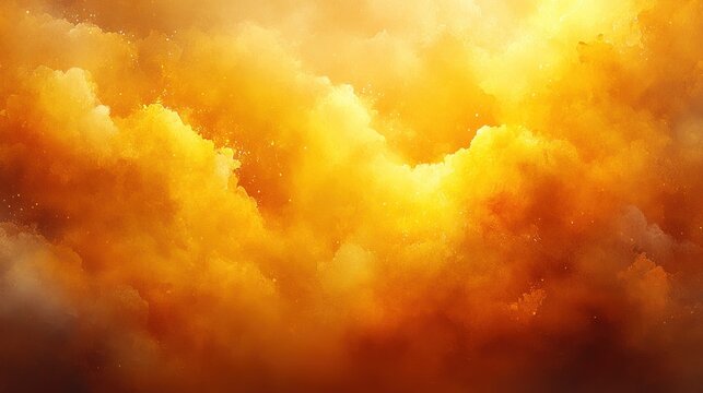 Vibrant golden clouds dance in a breathtaking sky reflecting the warmth of sunset glow