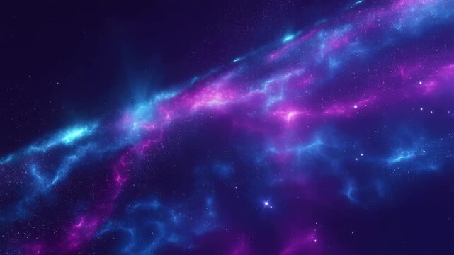 Cosmic nebula nebula clouds drifting through deep space with glowing stars slow motion loop
