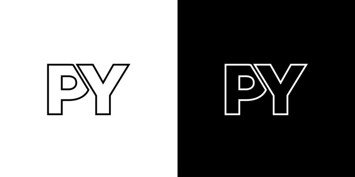 Letter P and Y, PY logo design template. Minimal monogram initial based logotype.