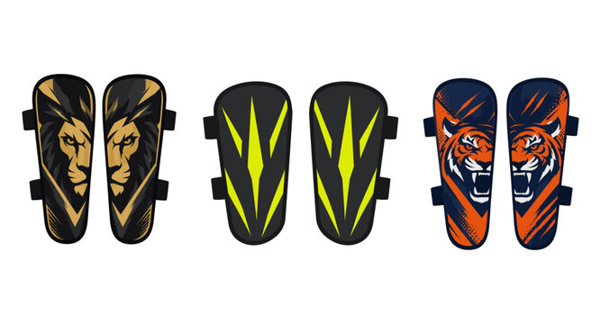 Soccer shin guard, Sports Shin pad icon logo flat vector design
