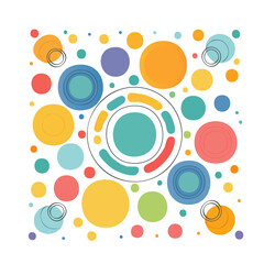 Fototapeta premium Abstract colorful geometric circles vector pattern