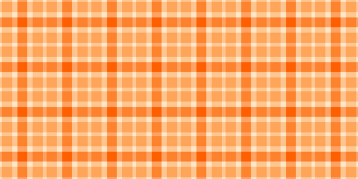 Empty tartan background check, hobby vector textile texture. Rag plaid pattern fabric seamless in orange and bisque colors.