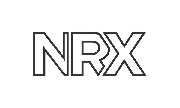 NRX logo design template with strong and modern bold text. Initial based vector logotype featuring simple and minimal typography. Trendy company identity.