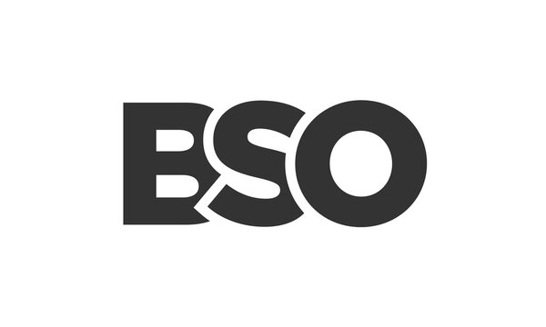 BSO logo design template with strong and modern bold text. Initial based vector logotype featuring simple and minimal typography. Trendy company identity.