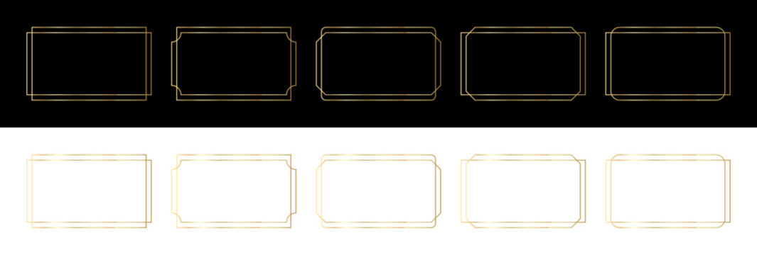 Luxury Gold Border Frame Collection with Elegant Decorative Label and Banner Templates
