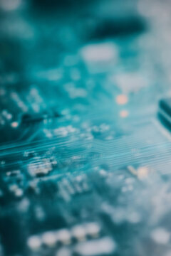 Abstract microchip and electronic circuit board technology background