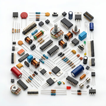 Collection of Electronic Components and Circuit Elements 1.
