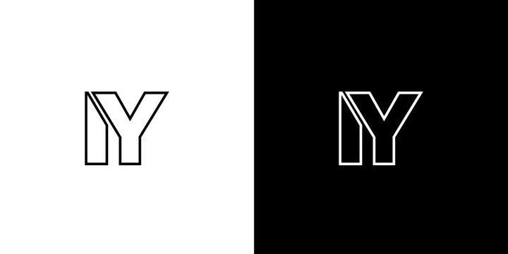 Letter I and Y, IY logo design template. Minimal monogram initial based logotype.
