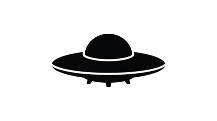 Ufo Silhouette On White Background Flat Graphic Design © Rumana