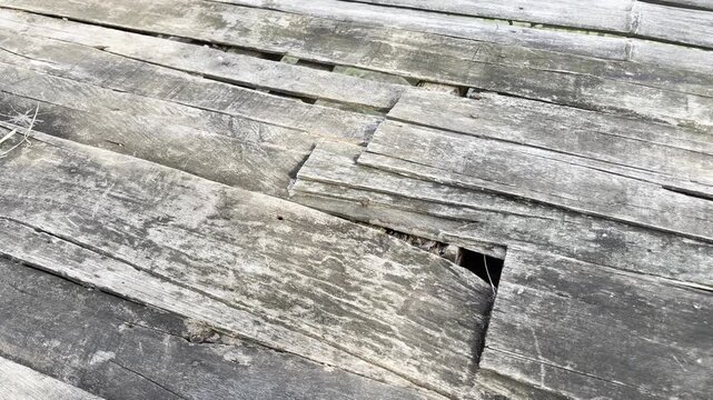 Rustic Distressed Wood Panels with Natural Texture and Cracks
