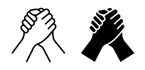 Fototapeta premium Handshake Icon Set, Partnership Symbol, Business Agreement, Unity, Support, Teamwork, Friendship