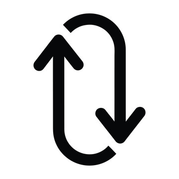 Refresh icon with two vertical arrows indicating a cycle or reload process flow