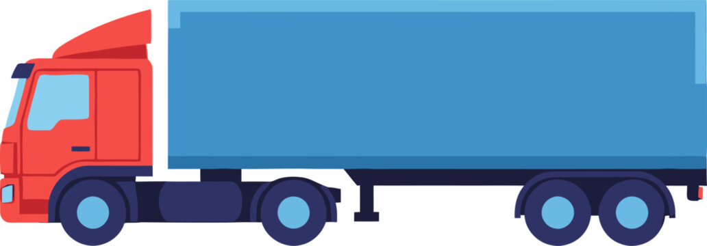 Large Blue Semi Truck Vehicle.