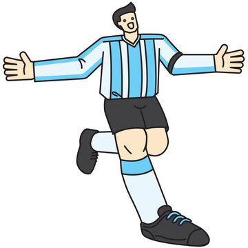 Argentina striker goal celebration