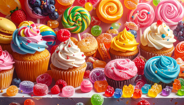 Candy and Cupcake Party Spread
