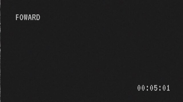 Damaged old forward vhs animation with running timecode
