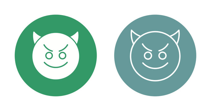 Smiling Face with Horns Icon Design