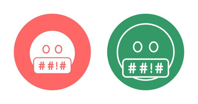Face with Symbols on Mouth Icon Design