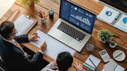 Naklejka premium Business data dashboard provide brisk business intelligence analytic for marketing strategy planning
