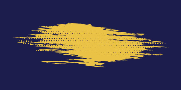 Abstract yellow-blue frame on a dark background. Sporty design in grunge style. Illustration for sports, athletics, training, workout