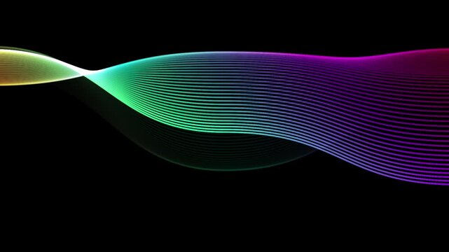 Gradient Wave Animation Flowing Lines Abstract 4K