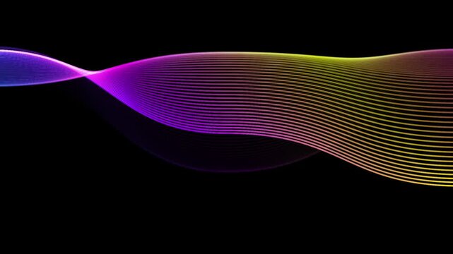 Colorful Gradient Wave Lines Animation Flowing 4K