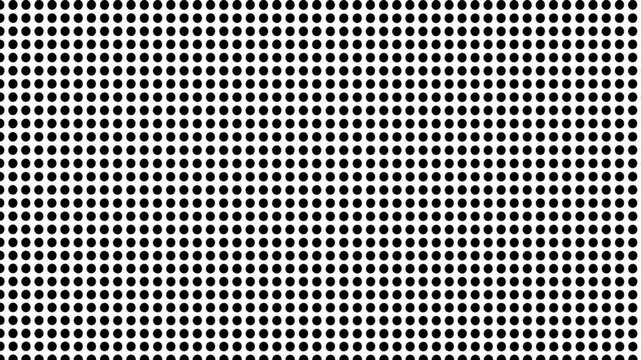 Black and white halftone dotted background creating a dynamic wave effect with a mesmerizing digital noise pattern isolated on a white background, creating an optical illusion
