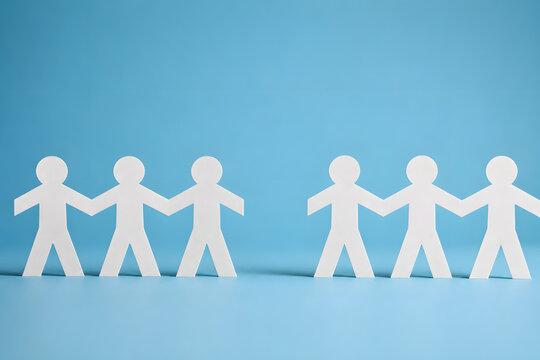Paper chain figures with missing person gap concept