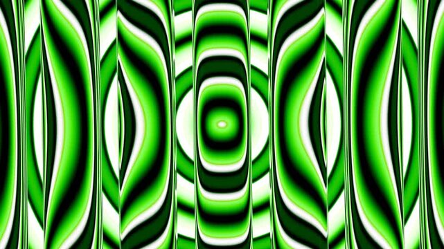 Abstract  green striped background, 3D hypnotic fantasy background, 4K seamless computer graphic animation.