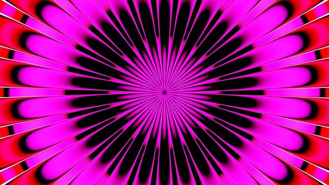 Abstract purple black background, fantasy radial burst pattern, 4K seamless computer graphic animation.
