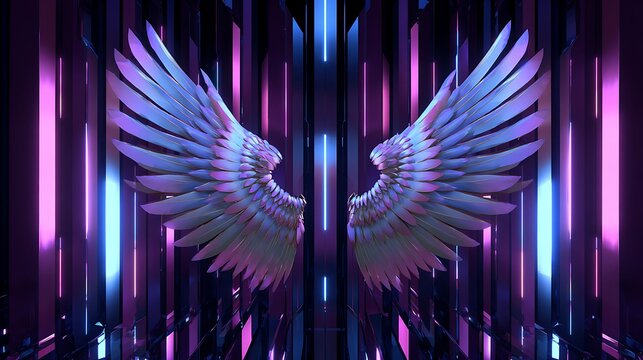 Abstract geometric pattern with overlapping purple and white triangular shapes on dark background