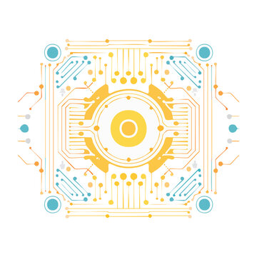 Yellow gear mechanism flat design vector
