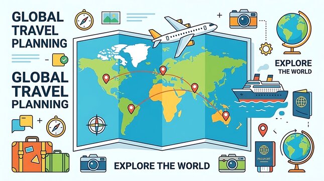 Global travel planning concept map.
