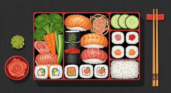 Colorful wooden tray filled with assorted fresh fruits and vegetables.
