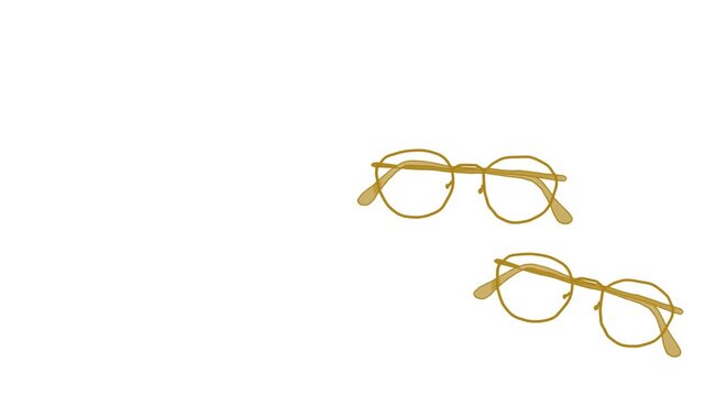 Animated collection of stylish hand-drawn eyeglasses beauty displayed in a clean artistic layout. Perfect for fashion promotions, optical store advertising, eyewear branding