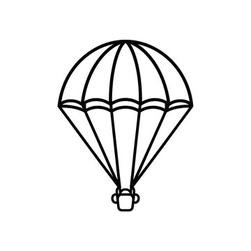 Parachute with harness and lines.