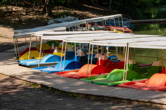 Boat station on Lake Parz in Dilijan National Park, Armenia.