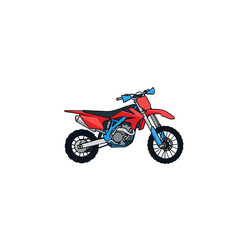 Obraz premium Red and blue dirt bike motorcycle.